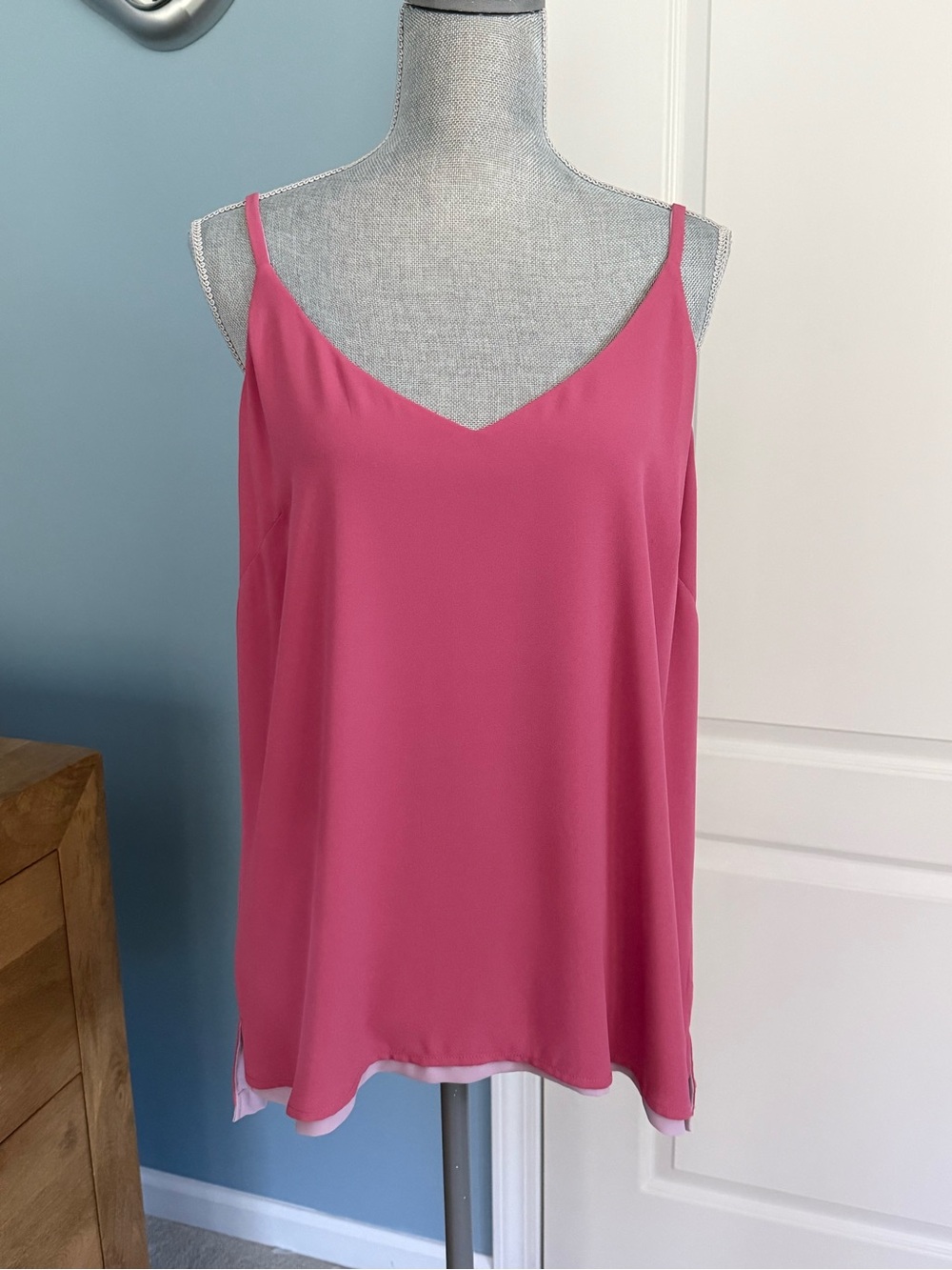 White House Black Market Pink & Lavender Reversible Camisole Blouse, sz XL
